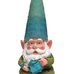 Alpine Corporation 15" Tall Outdoor Garden Gnome with Watering Can, Yard Decoration, Multicolor
