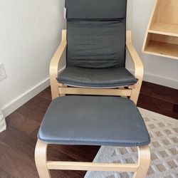 Scandi Style Chair With Ottoman