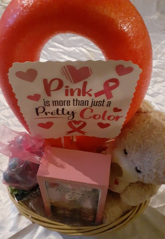 Breast Cancer Wicker Basket