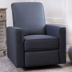 Abbyson Hampton Swivel Glider Recliner Navy