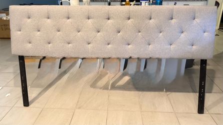 Tufted Upholstered Headboard with Metal Legs
