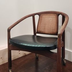 Hibriten Caine Backed Arm Chair With Original Casters