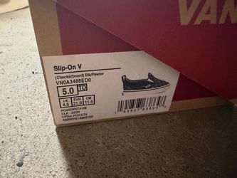 Vans Slip-On V Toddler Checkerboard Black/Pewter Size 5