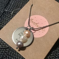 Handmade Stainless Steel Necklace with Natural Pearls