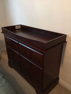 Pali volterra vintage cherry double dresser with matching galley rail