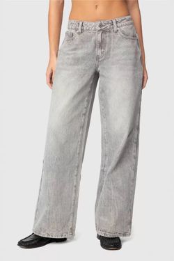 ***New*** Edikted wide-leg/ low rise jeans in a gray wash