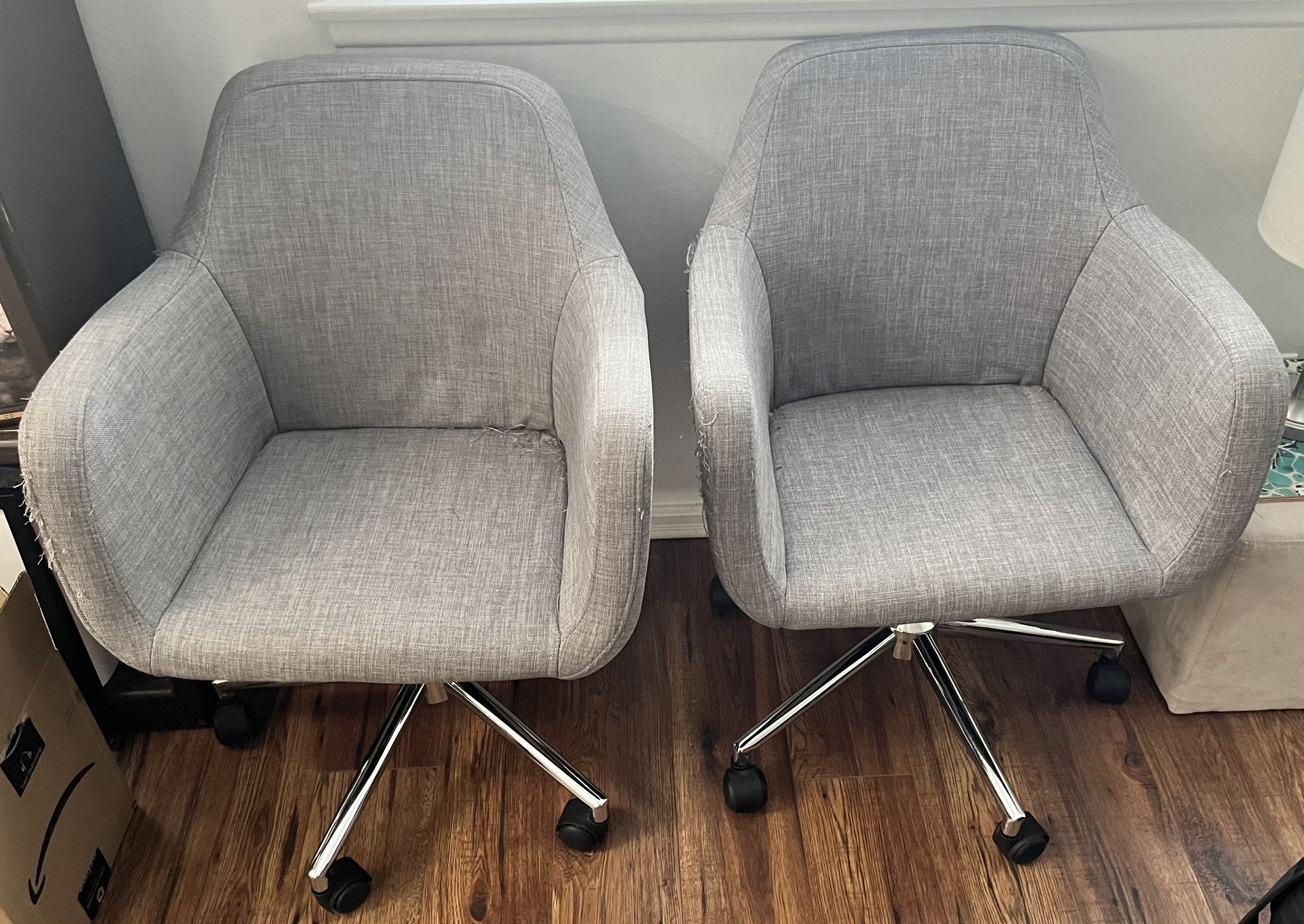 2 Gray Adjustable Height Chairs