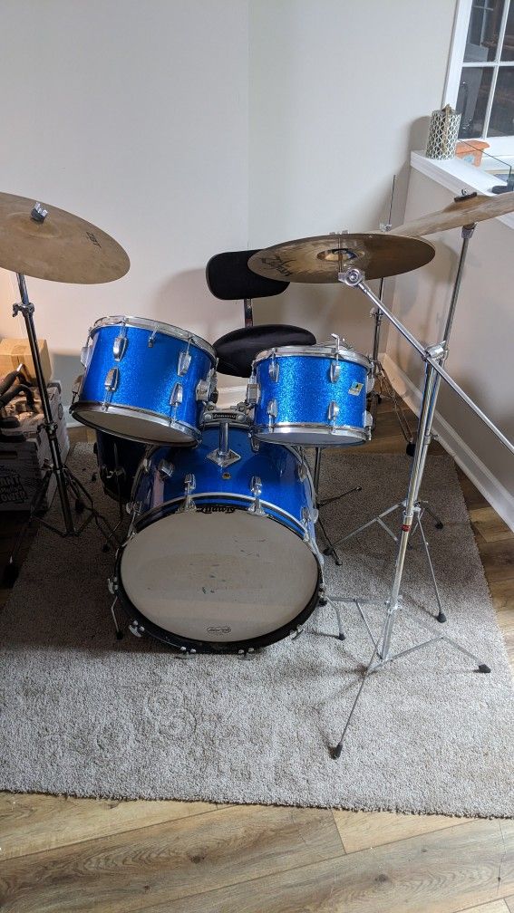 Blue Sparkle Ludwig 1968 Drum Set
