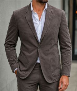 Pronto Uomo Faux Suede Blazer – Size XL – Chocolate Brown
