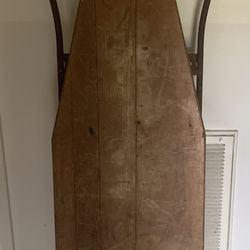Antique Solid Wood And Metal Ironing Board