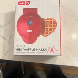 New In Box 4” Heart Shaped Waffle Maker