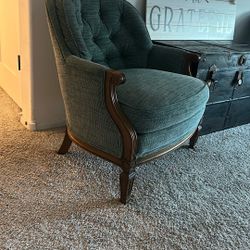 Mid‑Century Style Teal Accent Chair X2