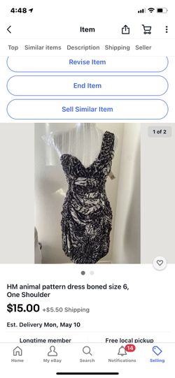 HM animal pattern dress boned size 6, One Shoulder