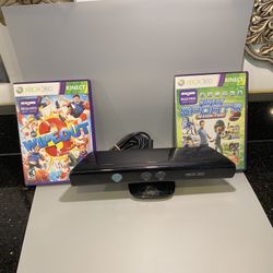 Microsoft Kinect Sensor for Xbox 360 with Wipeout 3 & Sports Season 2 Games