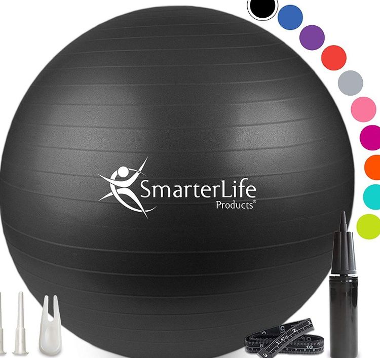 Exercise Ball - 65cm Professional Grade Anti-Burst Yoga Balance Stability Ball