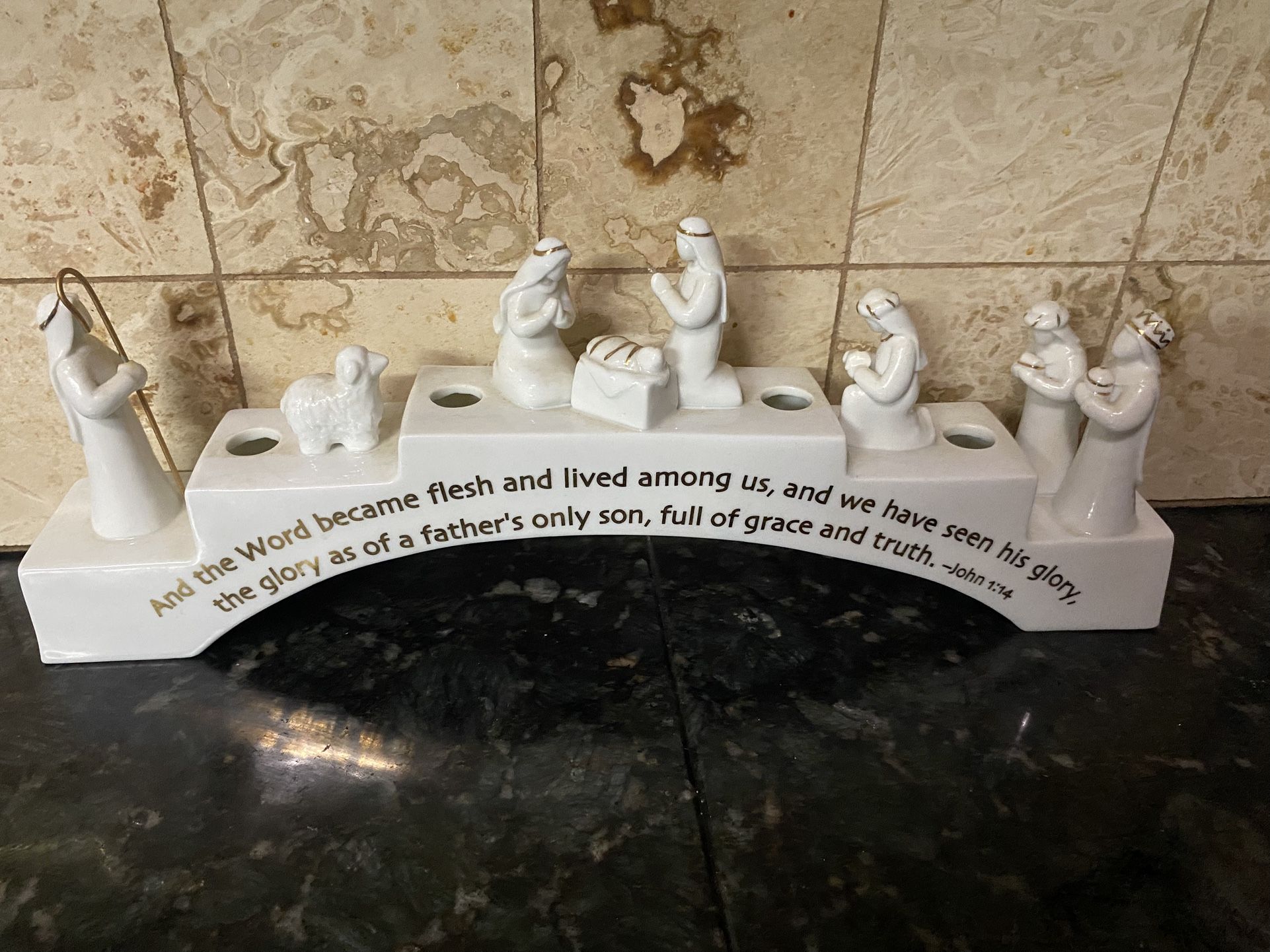 Ceramic Xmas Candle Holder