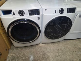 Ge front load washer with gas dryer set big capacity 4.8 washer and 7.5 dryer warranty Financing With Snap If You Qualify