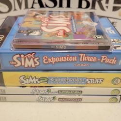 The Sims 1 2 3 PC Game w/ Expansion Three-Pack Kitchen Bath Dragon Valley Set