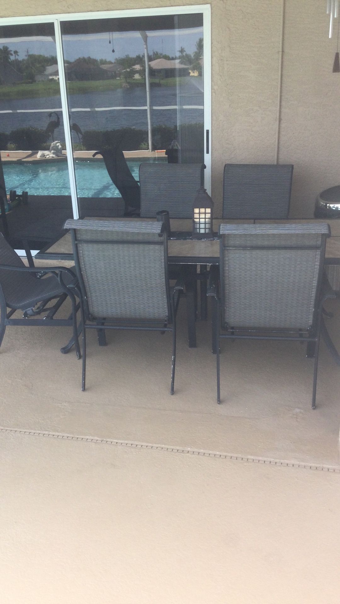 Patio Set 74”x 36” With 6 Chairs