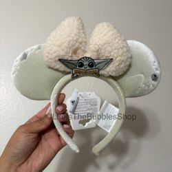 Disney - Star Wars Mandolorian Grogu Sherpa Bow Minnie Ears