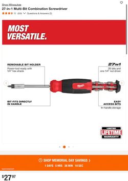 Milwaukee 27-in-1 Multi-Bit Combination Screwdriver Questions