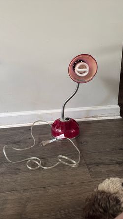 Pink Gooseneck Desk Lamp with CFL Bulb