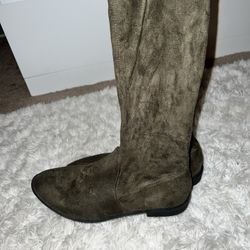 Olive Knee High Boots Size 8.5