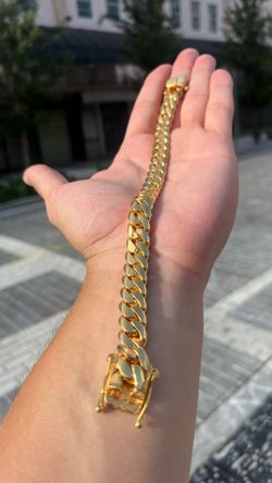 Handmade Miami Cuban Link Bracelet - 12MM 8.5” - 14K Gold Over Silver