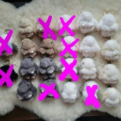 4" Mink Fur Bunny Keychains Each Individually At $17 + Fur Freebies