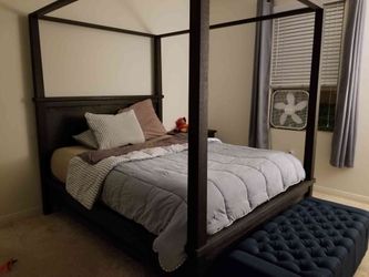 FREE: Used Pottery Barn Canopy Queen Bed Frame