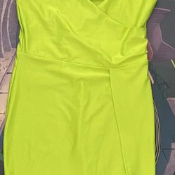 Soft Touch Mini Dress - Neon Lime size: M