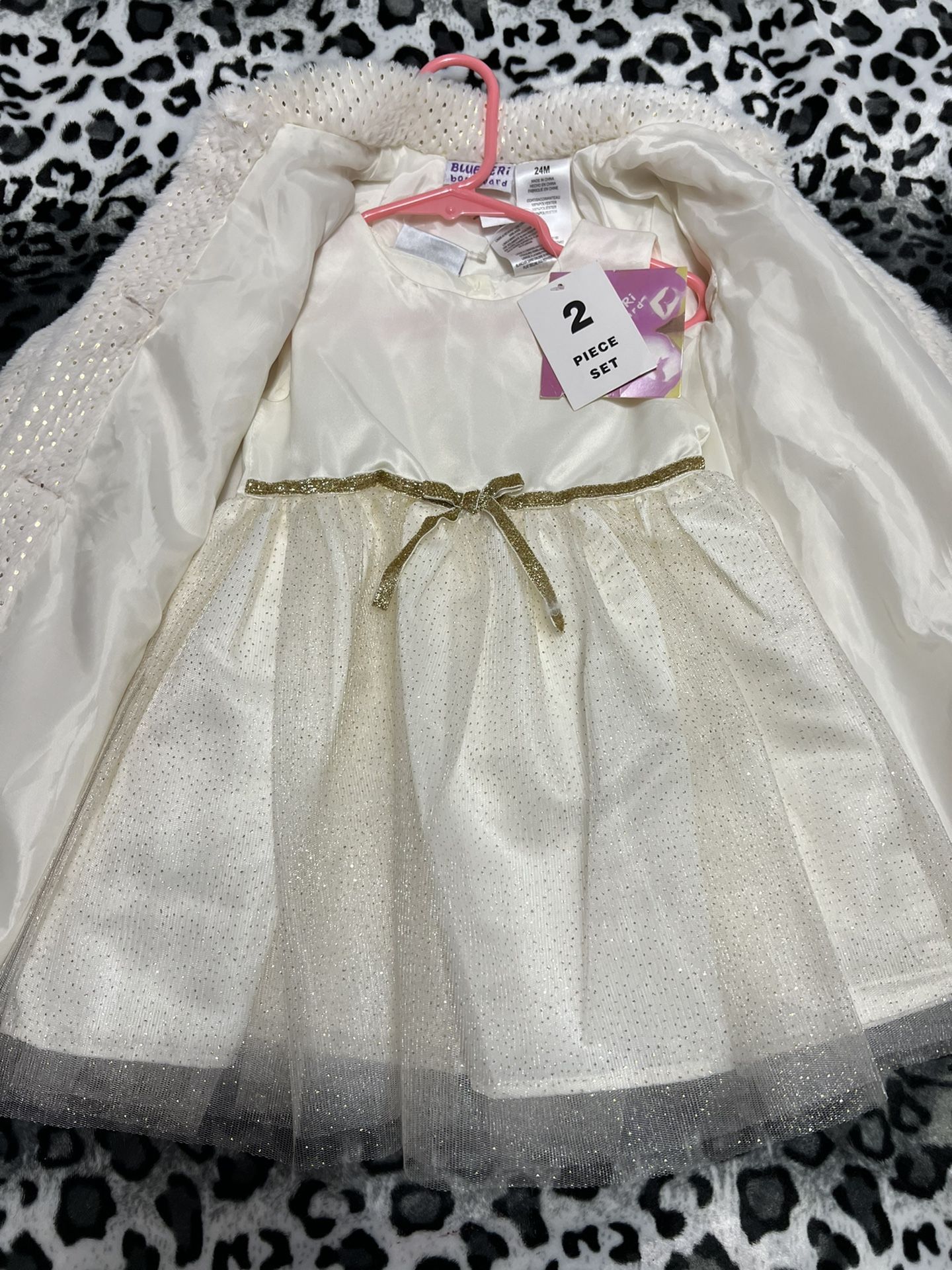 Blue Beri Dress With Coat