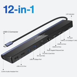 new EdgeDock 1 USB C Laptop Docking Station, 12-in-1 85W PD Dock, Dual 4K HDMI Monitor Thunderbolt 3/4 Hub for Dell, HP, Lenovo, ASUS,Surface, etc, US