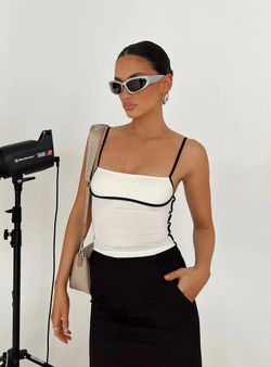 Princess Polly Maidenwell Contrast White Top