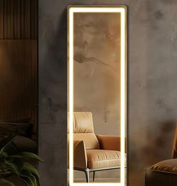 Simenmax 16x60 LED Full Length Mirror Wall Mounted Lighted Dressing Mirror