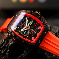 Nubeo Space Invaders Limited Edition Watch W/ Box & Accessories Pre-owned 
