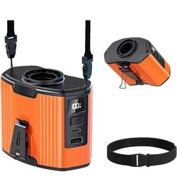 Orange Portable 10 Speed Personal Waist Fan