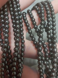 Vintage hermatite choker style necklace with sterling silver clasp