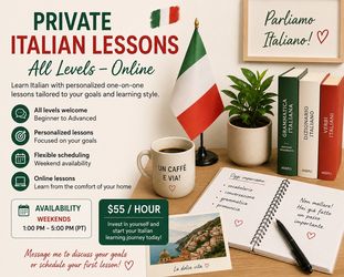 Title: 🇮🇹 Private Italian Lessons – Native Italian Teacher (Online)