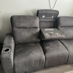 Grey Recliner Sofa