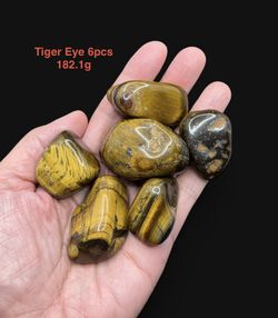 Tiger Eye Genuine Stones from Brazil Large Pieces (6pcs) 182.1g Total