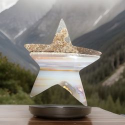 Druzy Agate Star Crystal Decorating Stone is a natural shaped crystal stone