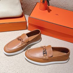 Hermes Men’s Leather Shoes With Box New