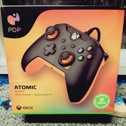 PDP Atomic Black Wired Controller For Xbox Series X/S, Xbox One, And Windows 10/11 