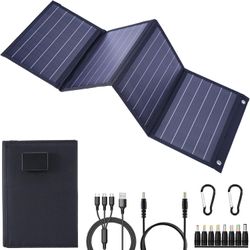 2026Upgrade 40W Foldable Solar Panel Charger,25% High Efficiency Portable N Type Cell,USB-C/USB-A/DC12V MPPT Fast Charging, IP67 Waterproof Lightweigh