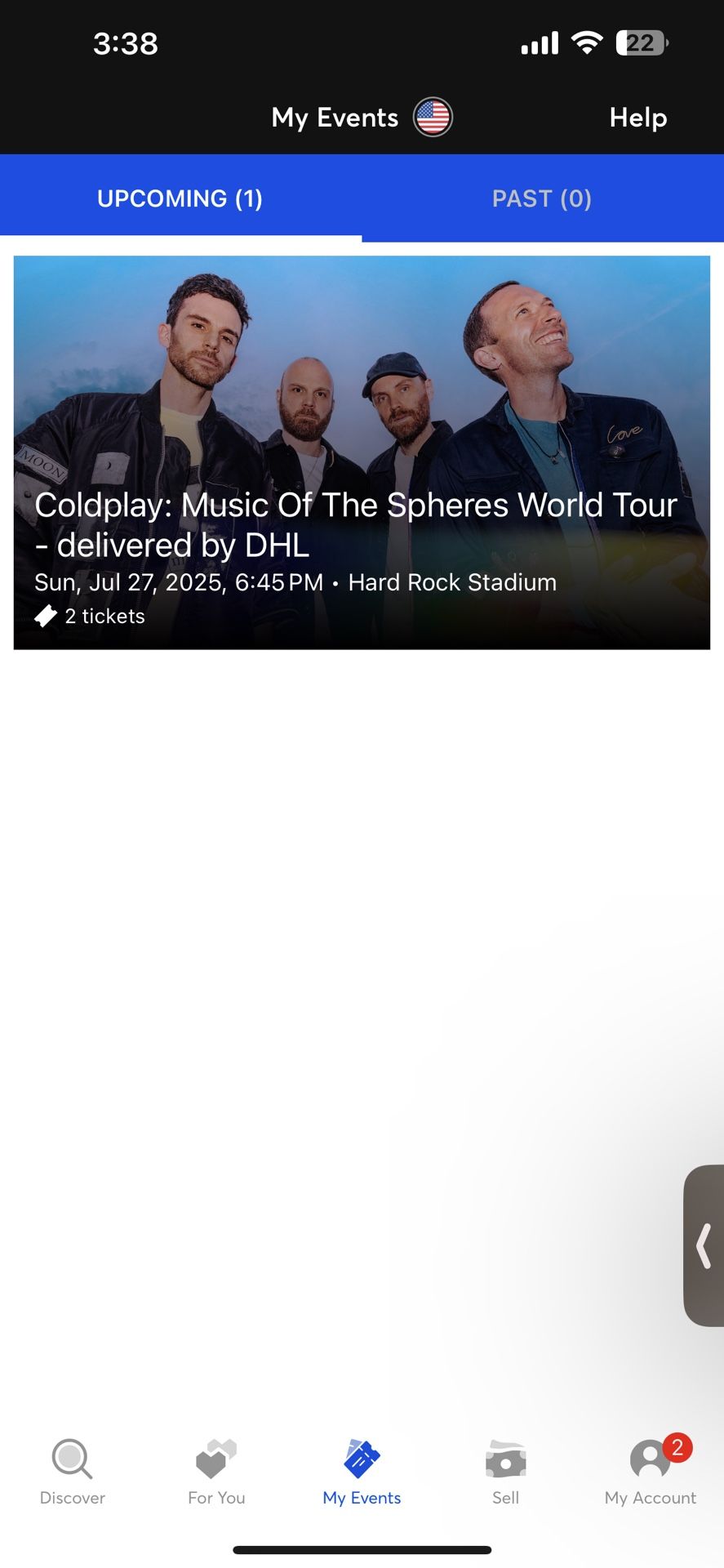 2 Coldplay Concert Tickets Miami July 27th