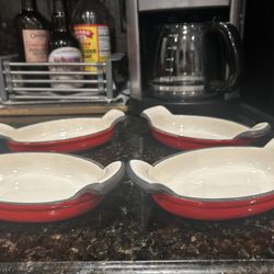 Martha Stewart Red Mini Oval Baking Dishes 4pc Set