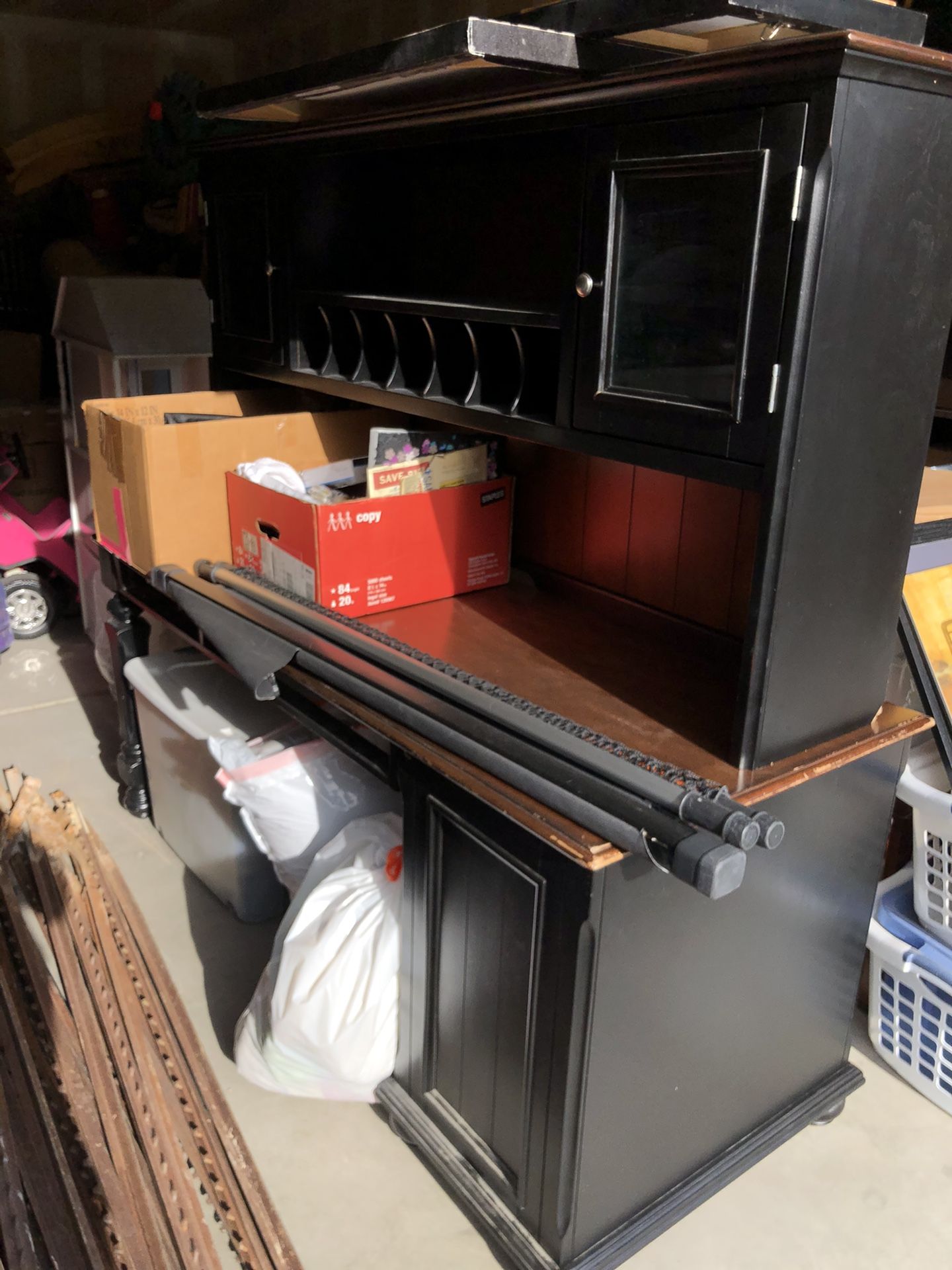 Wood Desk With Hutch