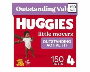 Huggies Little Movers Diapers Size 4, 150 Count