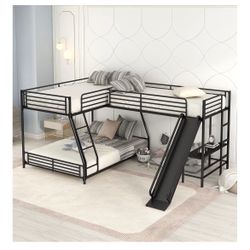 Triple Bunk Bed W/ Slide 